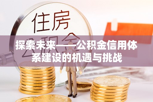 弥渡探索未来——公积金信用体系建设的机遇与挑战